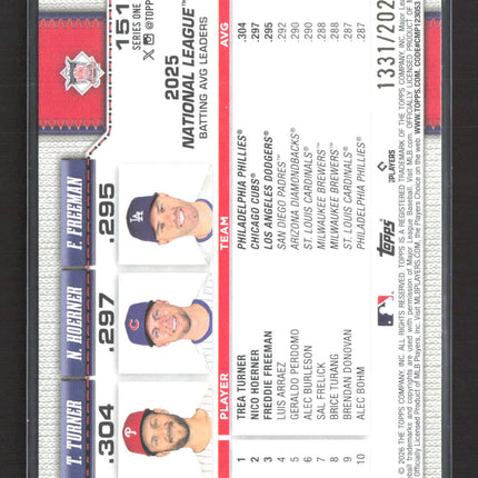 2026 Topps Series One leaders Freddie Freeman #151 Gold /2026