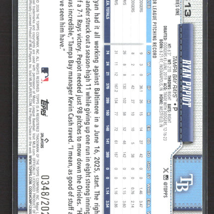2024 Topps Series 1 Ryan Pepiot #313 Gold /2026
