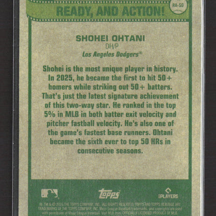 2024 Topps Heritage Ready, And Action! Shohei Ohtani #RA-SO Blue Border