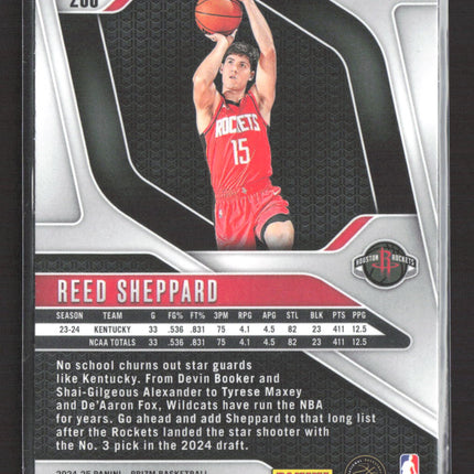 2024 Panini Prizm Reed Sheppard #268 Orange Ice RC