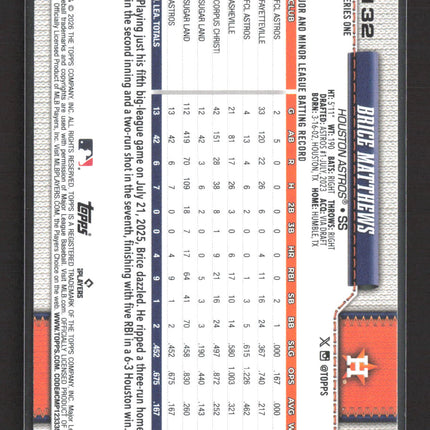 2026 Topps Series One Brice Matthews Team Border #132 RC