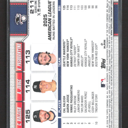 2026 Topps Series One Vinnie Pasquantino Aaron Judge Cal Raleigh #211 Foil