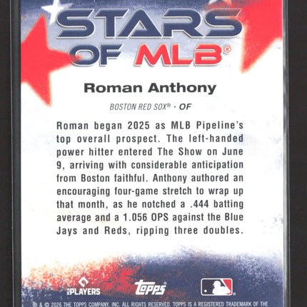 2026 Topps Stars of MLB Roman Anthony #SMLB-25 RC