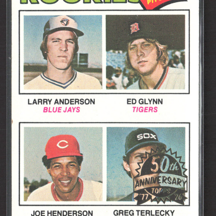1977 Topps Greg Terlecky Larry Anderson Ed Glynn Joe Henderson #487 50th ann