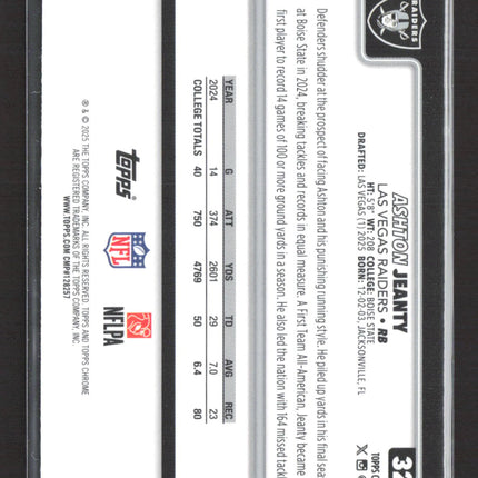 2025 Topps Chrome Ashton Jeanty #322 RC