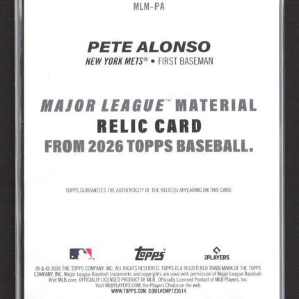 2026 Topps Major League Material Pete Alonso #MLM-PA Relic Jersey