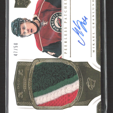 2013 Panini Dominion Peerless Patches Mikael Granlund #PP-MG Patch 47/50 Auto
