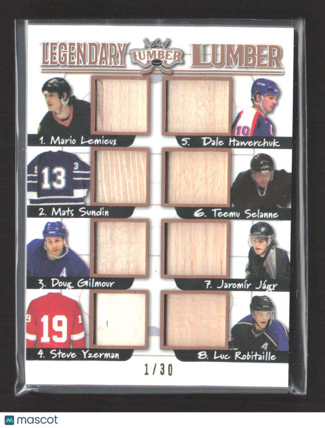 2022 Leaf Legendary Lumber Mario Lemieux Yzerman Jagr #LLS-6 /30 Stick Relic