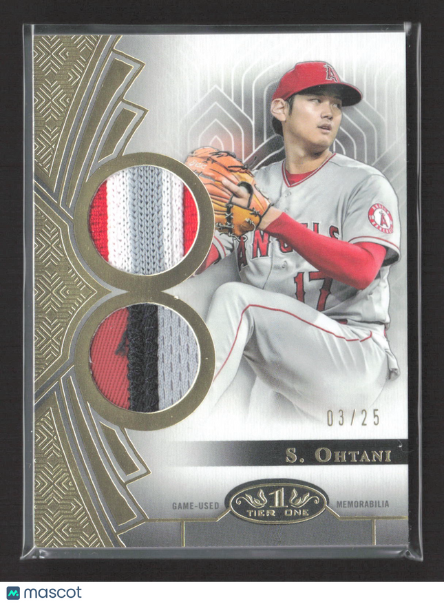 2023 Topps Tier One Shohei Ohtani #T1R-SO2 03/25 Dual Patch