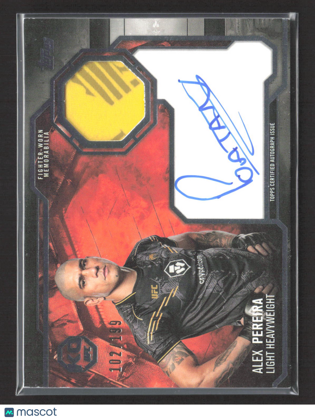 2025 Topps Knockout UFC Alex Pereira #KAR-AP Relic Auto 102/199