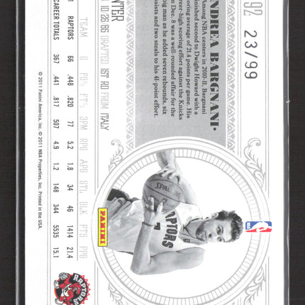 2010 Panini National Treasures Andrea Bargnani #92 /99