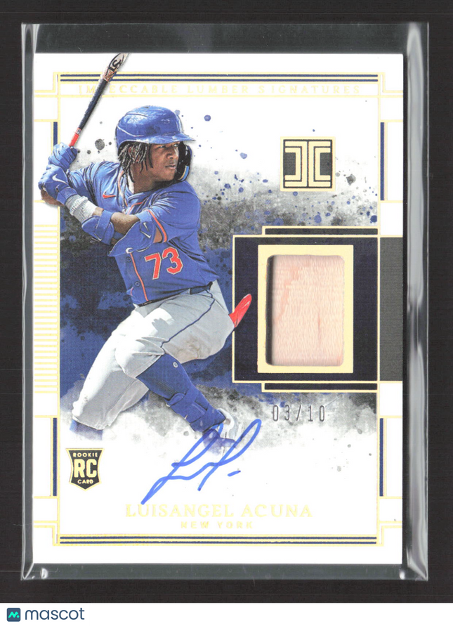 2025 Panini Impeccable Luisangel Acuna #ILS-LA 03/10 Bat Relic RC Auto Gold