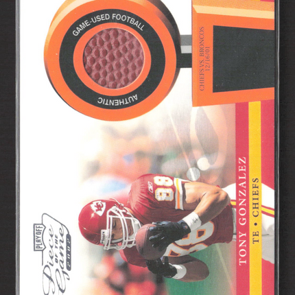 2002 Playoff Piece of the Game Tony Gonzalez #POG-54 Game-Used Football
