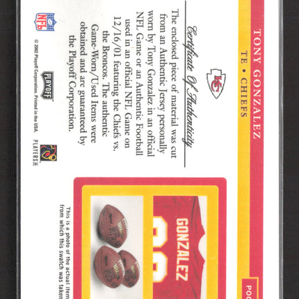 2002 Playoff Piece of the Game Tony Gonzalez #POG-54 Game-Used Football