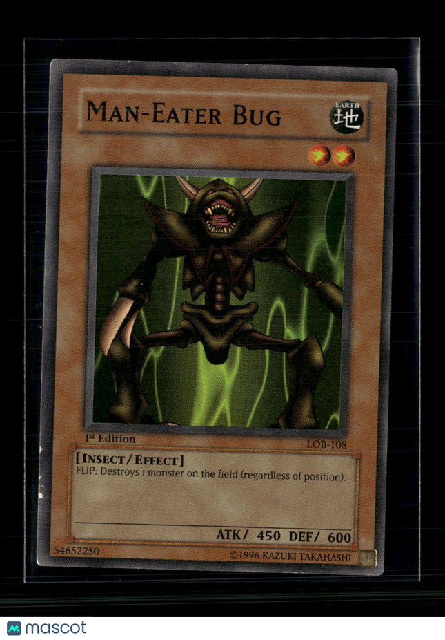 Yu-Gi-Oh! Man-Eater Bug The Legend of Blue Eyes White Dragon SR LOB-108 1st Ed