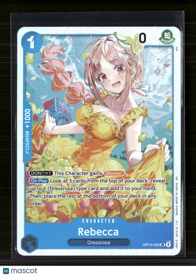 Bandai One Piece TCG Rebecca (OP15-053) Adventure on Kami's Island SR OP15-053