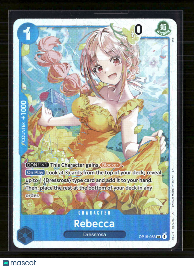 Bandai One Piece TCG Rebecca (OP15-053) Adventure on Kami's Island SR OP15-053