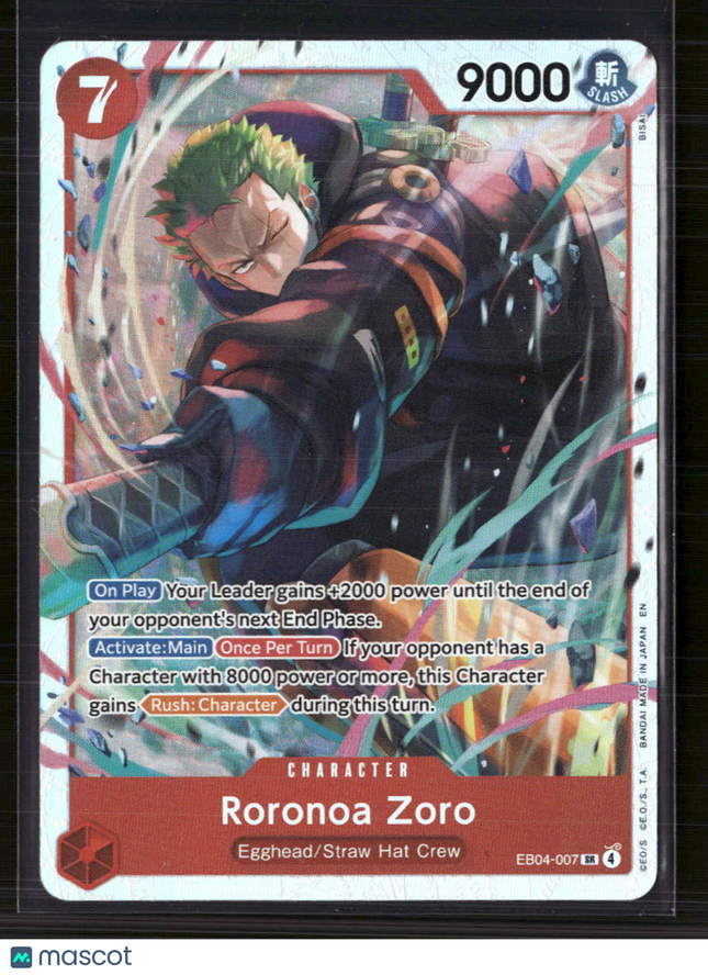 One Piece TCG Roronoa Zoro Adventure on Kami's Island SR • EB04-007 Foil