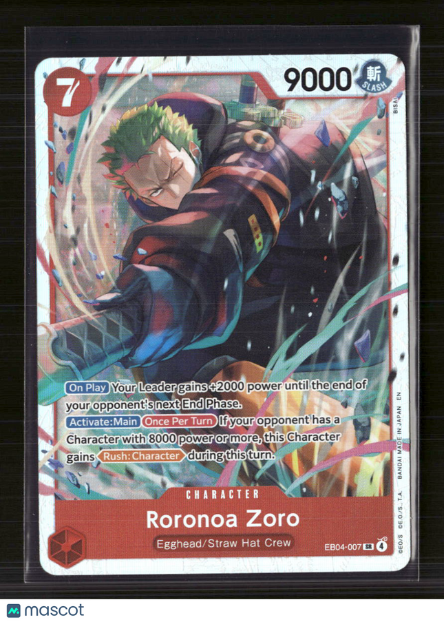 One Piece TCG Roronoa Zoro Adventure on Kami's Island SR • EB04-007 Foil