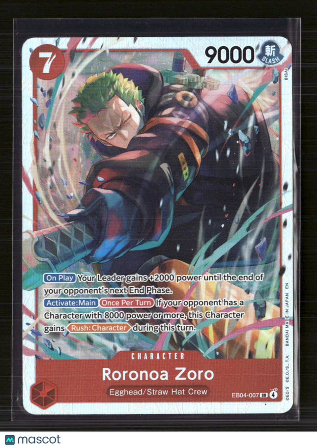 One Piece TCG Roronoa Zoro Adventure on Kami's Island SR • EB04-007 Foil