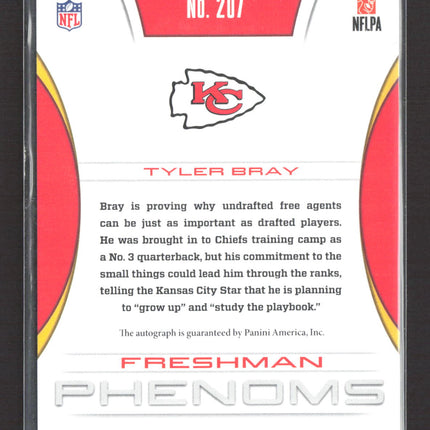 2013 Panini Totally Certified Freshman Phenoms Tyler Bray #207 RC 297/499 Auto