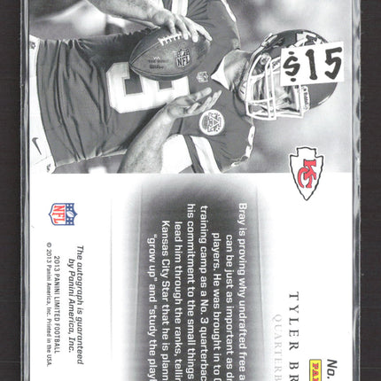 2013 Panini Limited Monikers Tyler Bray #198 RC 122/299 Auto