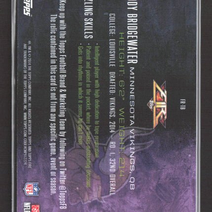 2014 Topps Fire Teddy Bridgewater #FR-TB RC Jersey