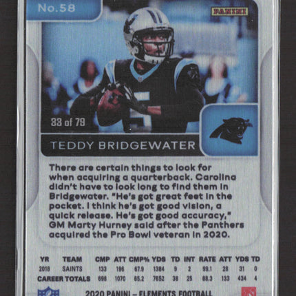 2020 Panini Elements Football Gold Teddy Bridgewater #58 /79