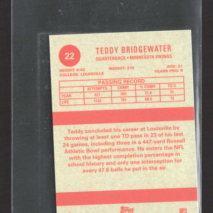 2014 Topps Teddy Bridgewater #22 RC