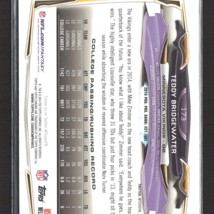 2014 Topps Chrome Teddy Bridgewater #173