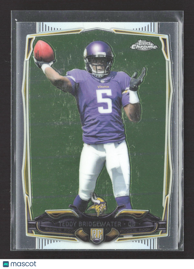 2014 Topps Chrome Teddy Bridgewater #173 Green Refractor RC