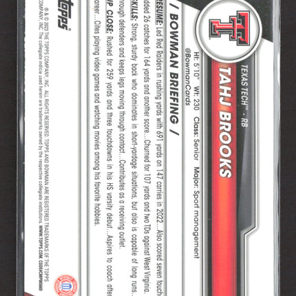 2023 Bowman Chrome University Tahj Brooks #132