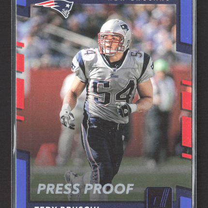 2017 Panini Donruss Football Tedy Bruschi #17 Press Proof Blue