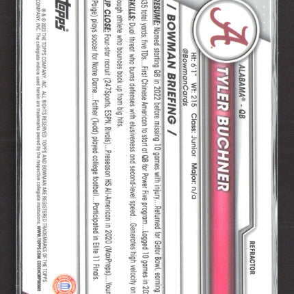 2023 Bowman Chrome University Tyler Buchner #120 Refractor