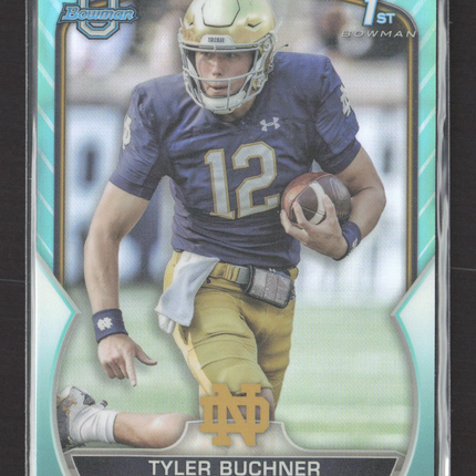 2022 Topps Bowman University Tyler Buchner #24 Aqua 1st Bowman