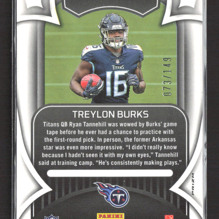2022 Panini Rookies & Stars Crusade Treylon Burks #CR-19 Prizm RC 073/149