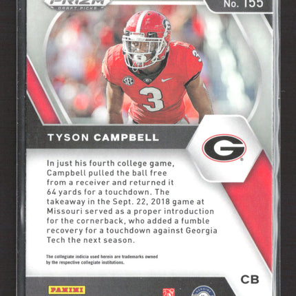 2021 Panini Prizm Draft Picks Tyson Campbell #155 Green RC