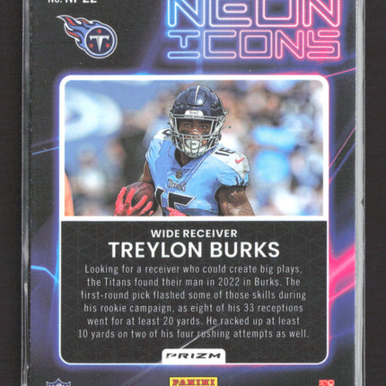 2023 Panini Select Neon Icons Prizm Treylon Burks #NI-22 RC
