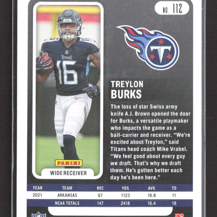 2022 Panini Absolute Football Treylon Burks #112 RC 182/275