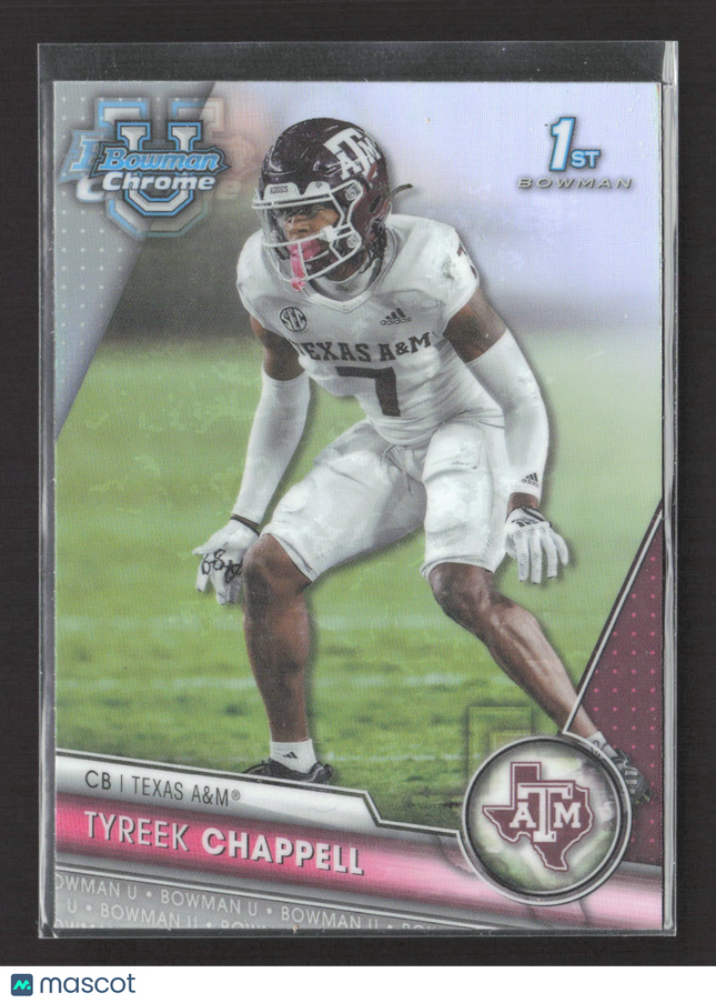 2023 Bowman University Chrome Tyreek Chappell #117 Refractor 1st Bowman