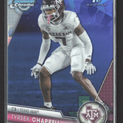 2023 Bowman Chrome University Tyreek Chappell #117 Sapphire 1st Bowman