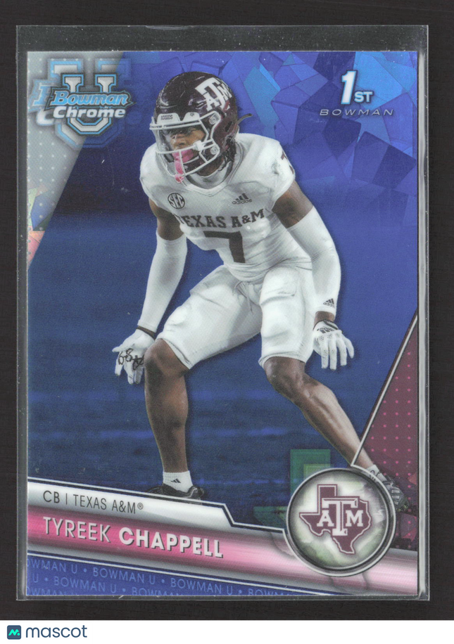 2023 Bowman Chrome University Tyreek Chappell #117 Sapphire 1st Bowman