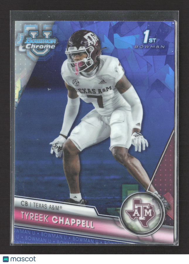 2023 Bowman Chrome University Tyreek Chappell #117 Sapphire 1st Bowman