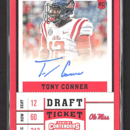 2017 Panini Contenders Draft Picks Draft Ticket Tony Conner #286 RC Auto
