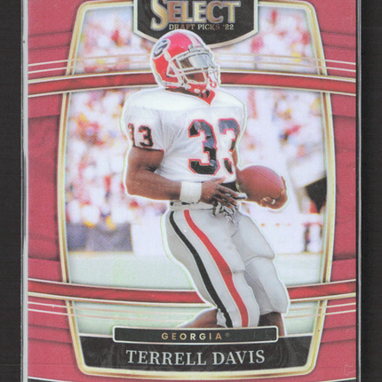 2022 Panini Select Draft Picks Prizm Terrell Davis #57 Red 011/149