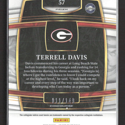 2022 Panini Select Draft Picks Prizm Terrell Davis #57 Red 011/149