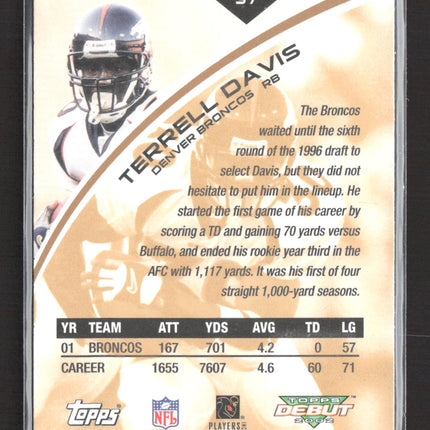 2002 Topps Debut Terrell Davis #37