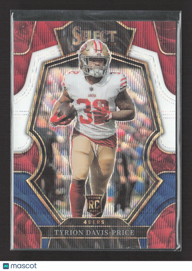 2023 Panini Select Prizm Tyrion Davis-Price #187 Red White Blue RC 061/199