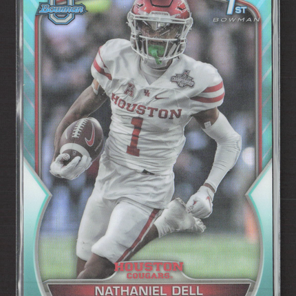 2022 Bowman University Nathaniel Dell #49 Aqua /299
