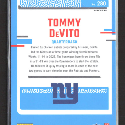 2023 Panini Donruss Optic Prizm Tommy DeVito #280 Purple